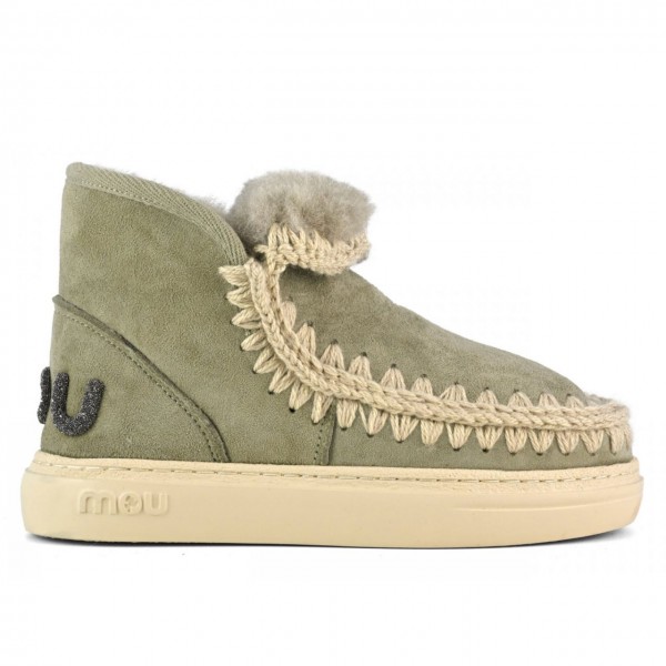 Eskimo Sneaker Bold Glitter Logo Laurel Oak