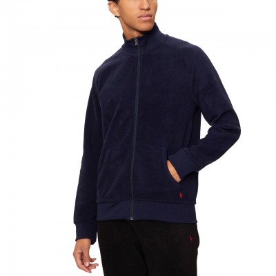 Blue Fleece Turtleneck Sweatshirt