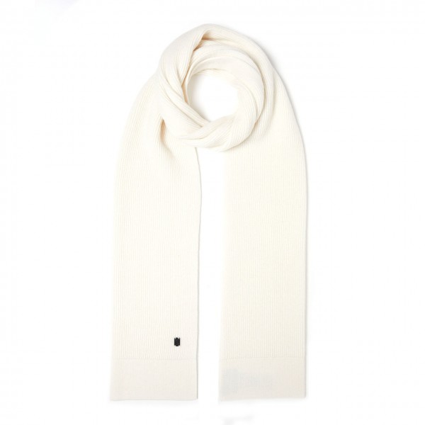 White Wool Knit Scarf