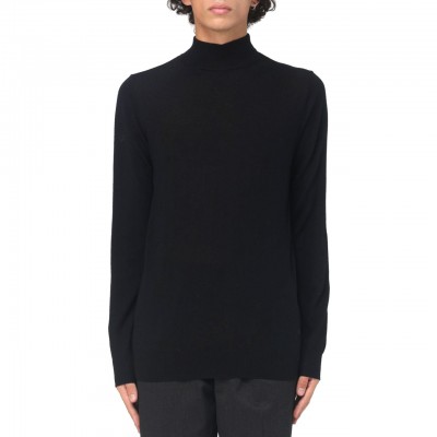 Black High Neck Wool Sweater