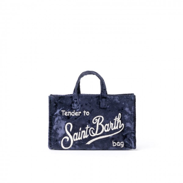 Borsa Phone Bag Chenille Blu