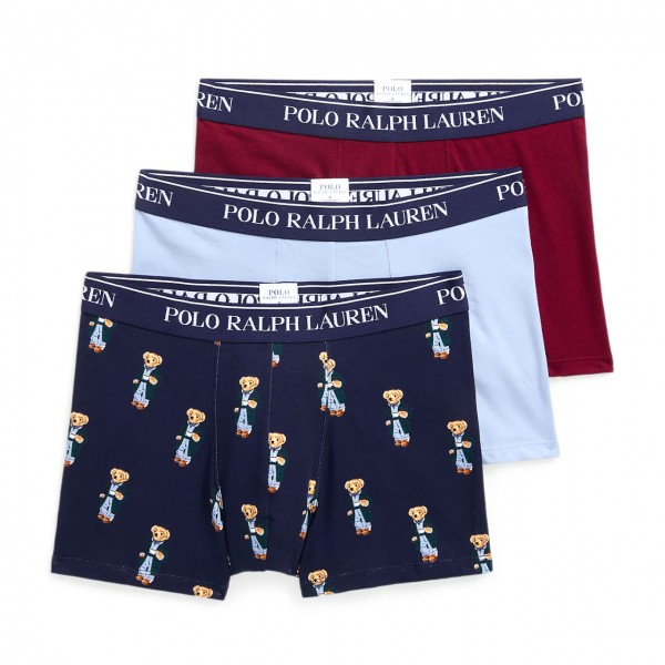 Set Boxer Da 3 Blu Azzurro Rosso