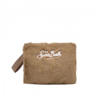 Pareasy Beige Fur Clutch