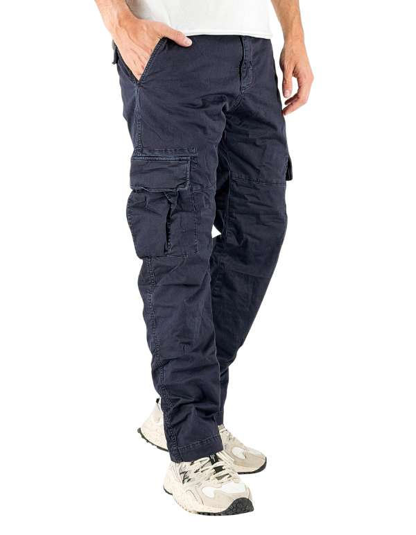 Pantalone cargo uomo DSQ Ultralight blu Devid Label con tasche laterali