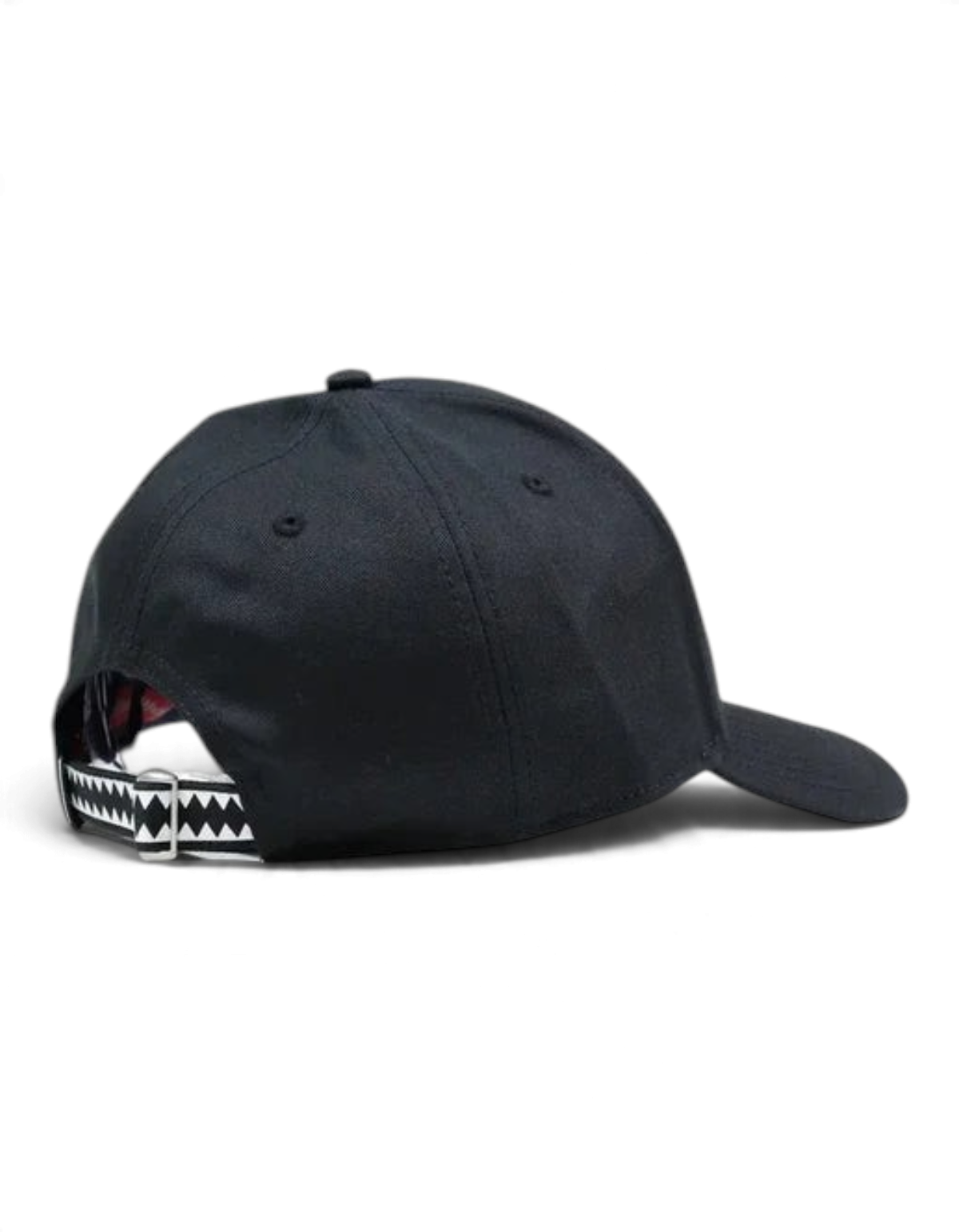 Cappellino DevidLabel Sprayground Shark nero in cotone con cinturino regolabile e dettaglio grafico a denti