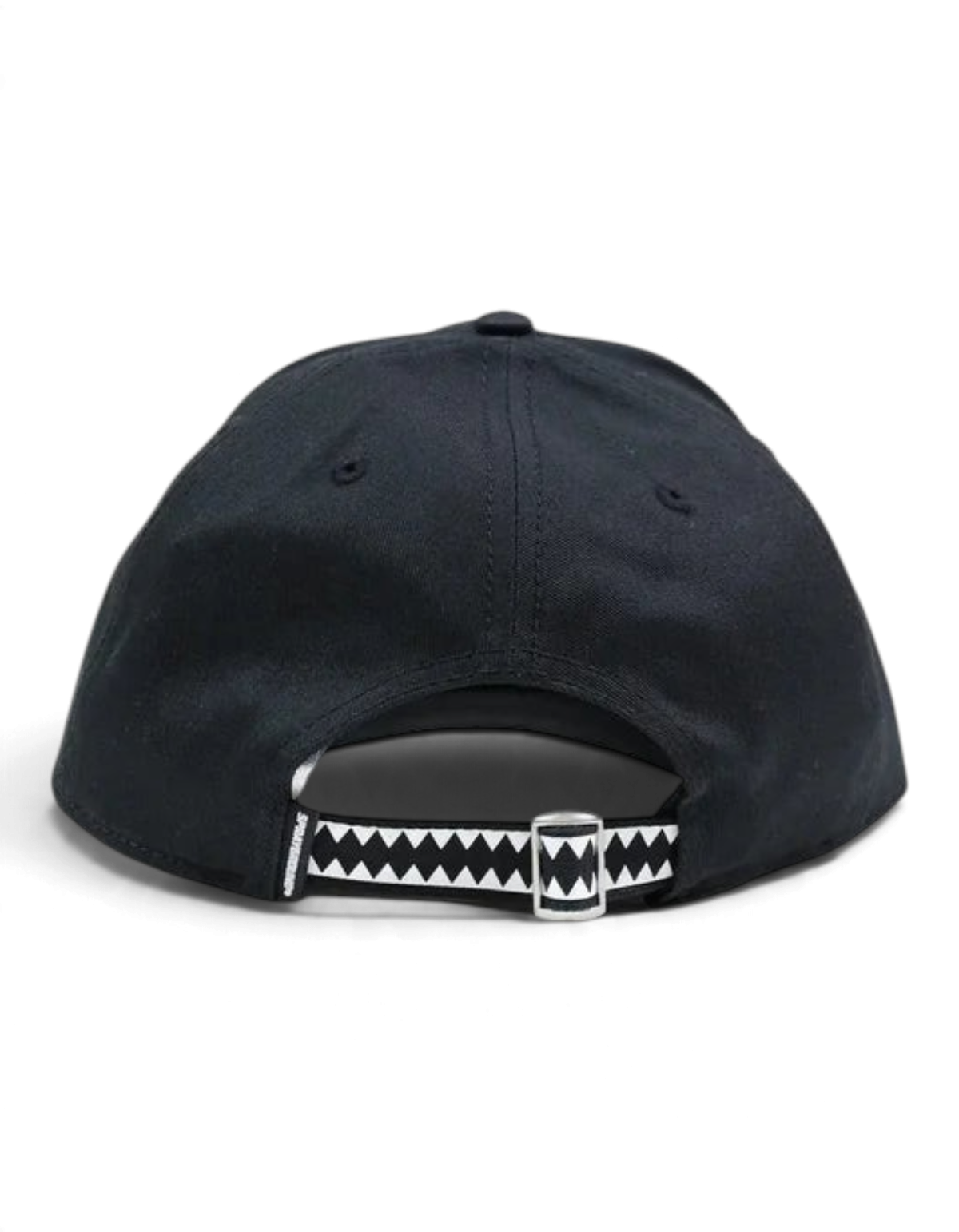Cappellino DevidLabel Sprayground Shark nero in cotone con cinturino regolabile a motivo denti di squalo
