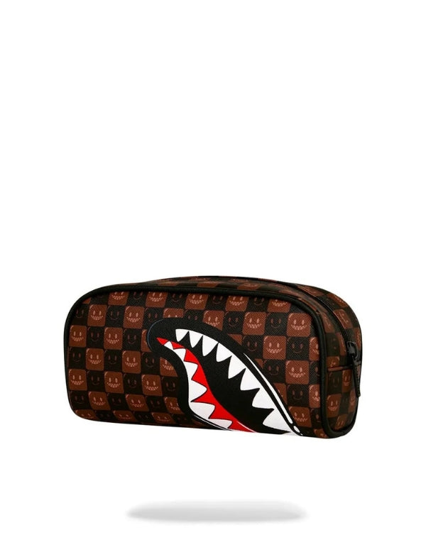 Sharks In Paris Wtf Bubble Brown Check Pouch