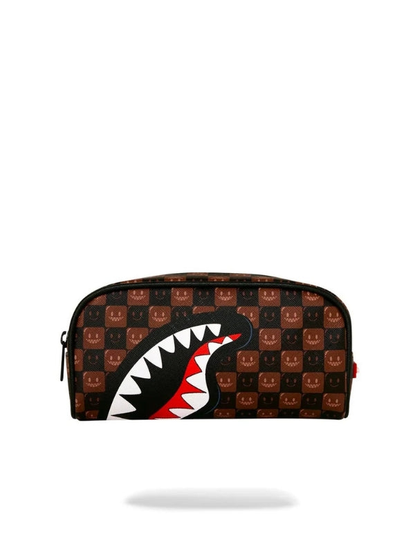 Sharks In Paris Wtf Bubble Brown Check Pouch