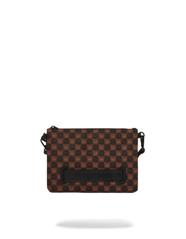 Sharks In Paris Wtf Bubble Brown Check Crossover Clutch
