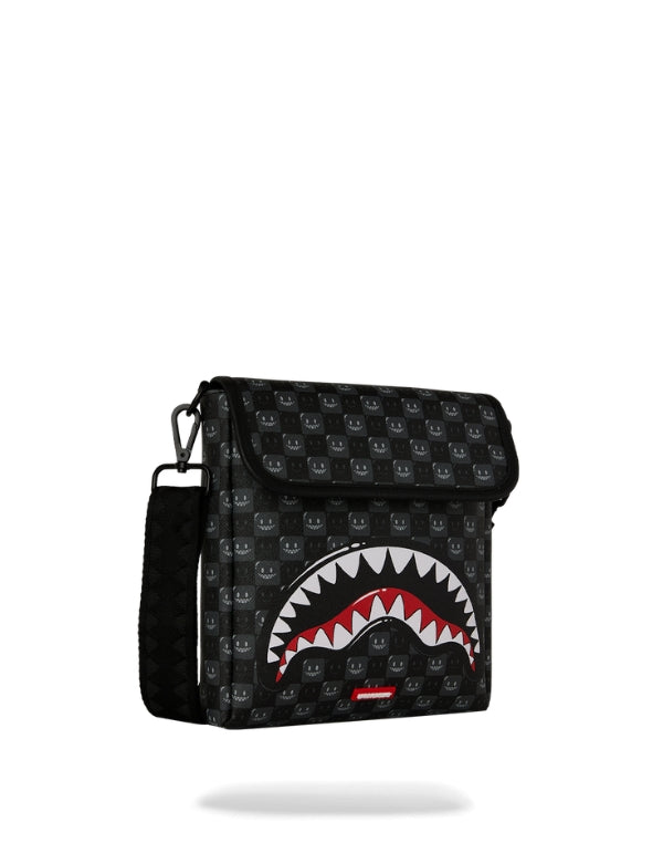Sharks In Paris Wtf Bubbly Black Check Messenger Sling