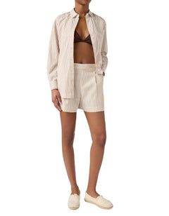 Shorts a Righe Amani Cotton Beige