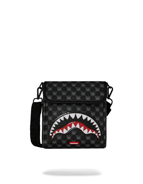 Sharks In Paris Wtf Bubbly Black Check Messenger Sling