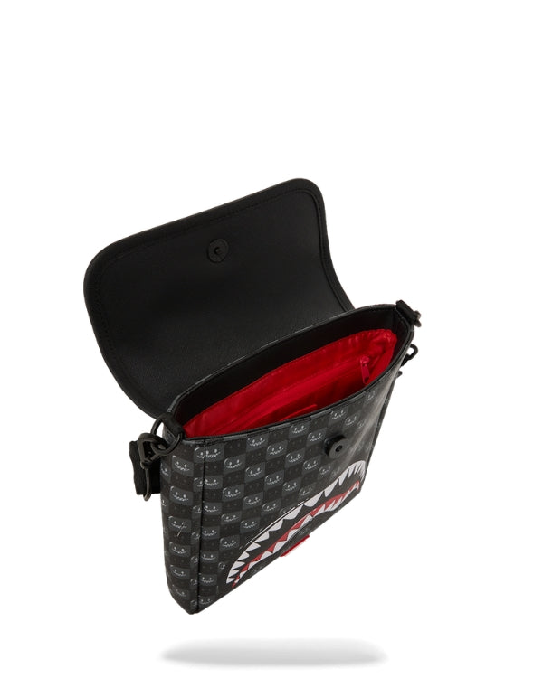 Sharks In Paris Wtf Bubbly Black Check Messenger Sling