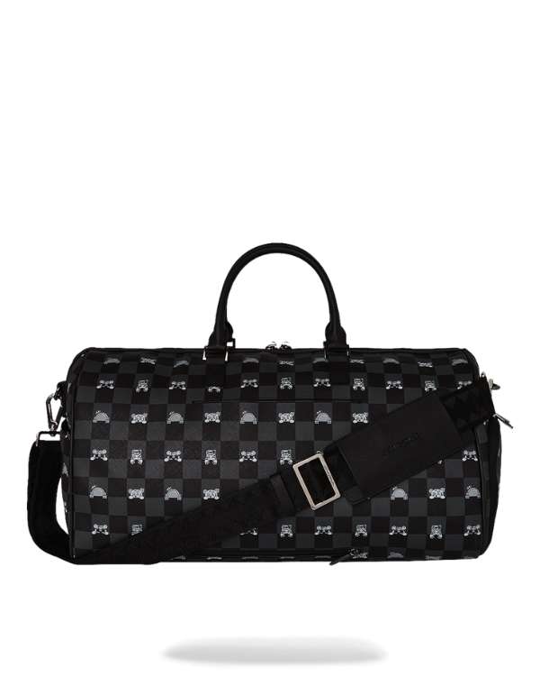 Borsone Gray Peeking Character Check Large Duffle