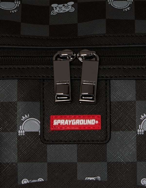 Borsone Gray Peeking Character Check Large Duffle