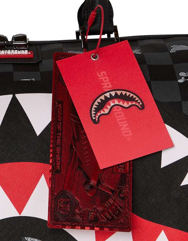 Borsone Gray Peeking Character Check Large Duffle