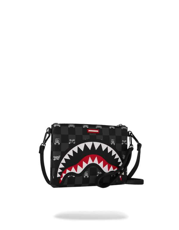 Pochette Gray Peeking Character Check Crossbody