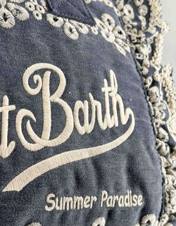 Borsa Colette Volant N Sangallo Flowers Denim Dark Emb