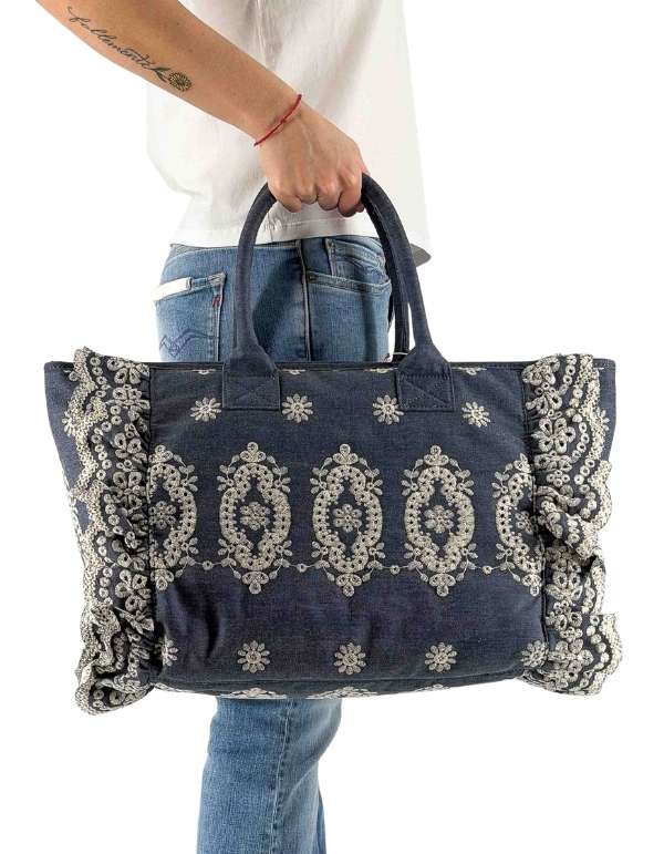 Volant Vanity Bag N Sangallo Flowers Dark Denim Emb