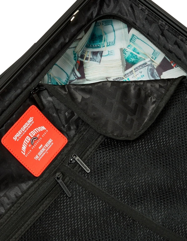 Center Rip Revealing Gray Check Full-Size Luggage