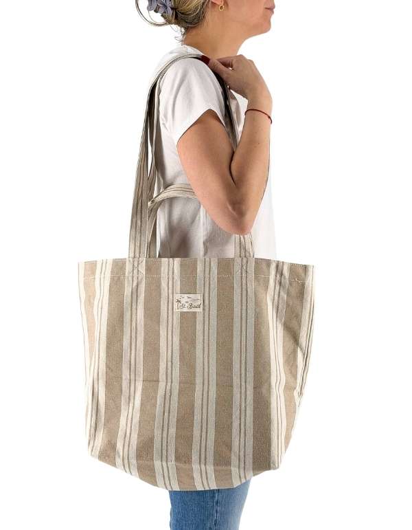 Borsa Tote Essential Beach Cotton Big Stripes V 1118 Emb