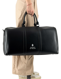 Travel Duffle Bag with Logo - Black/White
