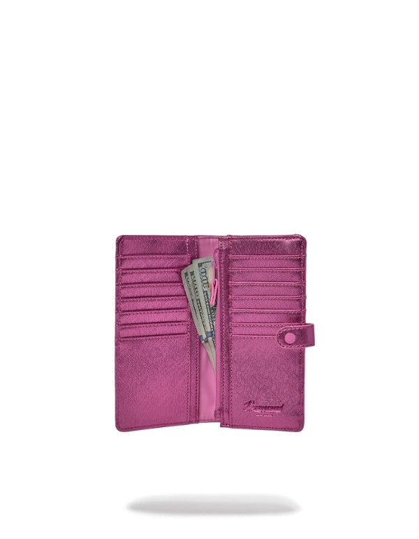 Portafoglio Metallic Pink Metallic Drip Single Fold Wallet