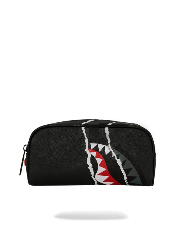 Center Rip Revealing Gray Check Pouch
