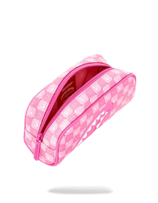 Pink New Check Faces Pouch