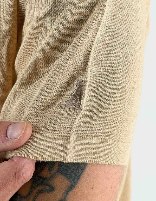 T-Shirt Uomo Girocollo in Lino e Viscosa Sabbia