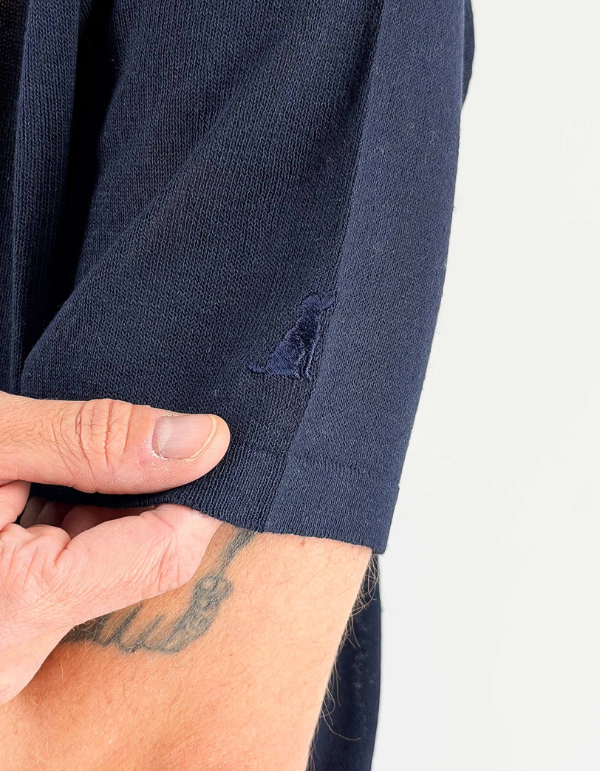 T-Shirt Uomo Girocollo in Lino e Viscosa Blu