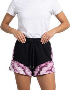 Women's Short Black Hoodie Pink Explosion