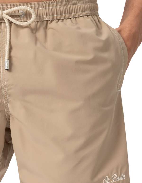 Men's Swim Trunks Patmos Toile Beige
