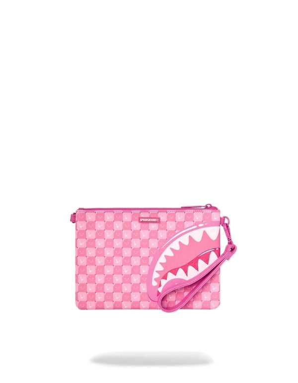 Pink New Check Faces Crossover Clutch