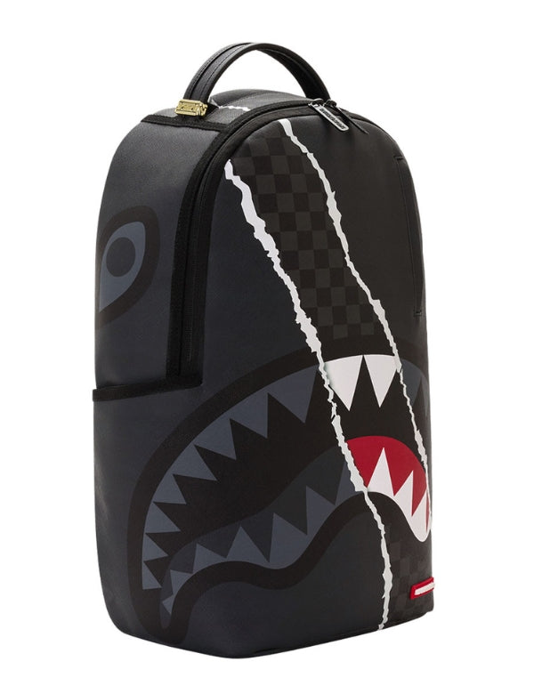 Zaino Center Rip Revealing Gray Check Backpack