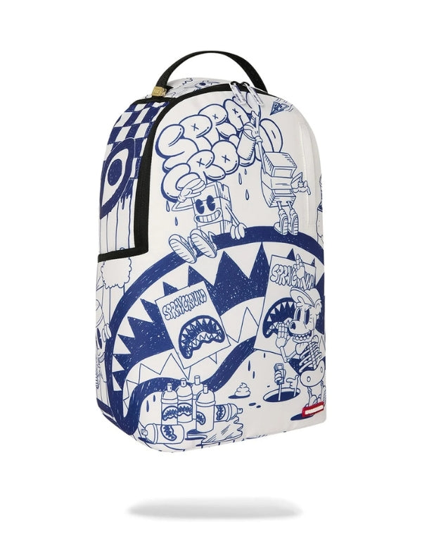 Blue Ink Doodle Backpack