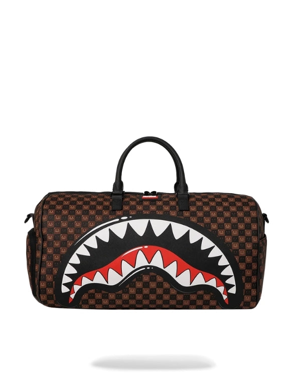 Sharks In Paris Wtf Bubble Brown Check Duffle Bag