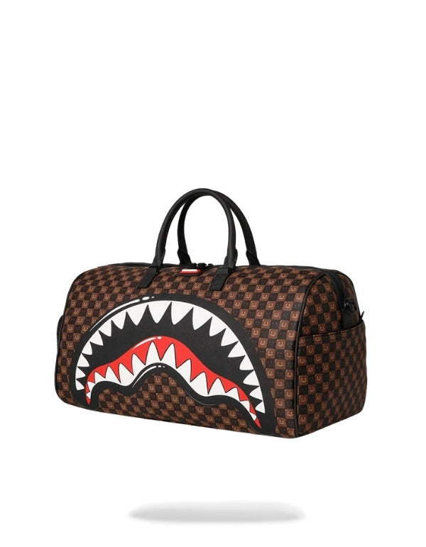 Sharks In Paris Wtf Bubble Brown Check Duffle Bag