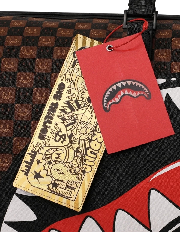Sharks In Paris Wtf Bubble Brown Check Duffle Bag