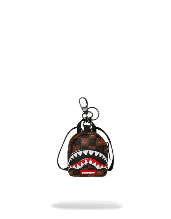Sharks In Paris Wtf Bubble Brown Check Backpack Keychain