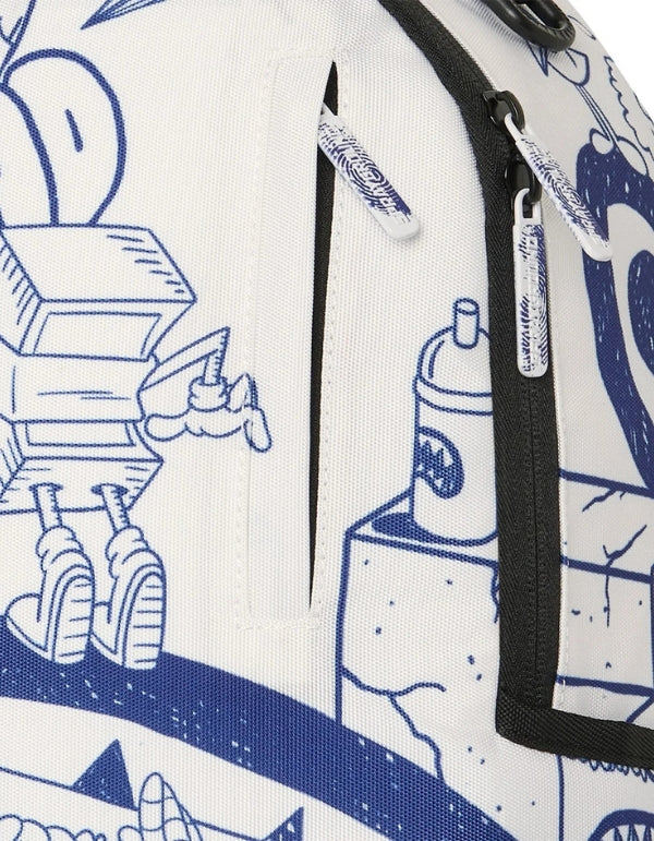 Blue Ink Doodle Backpack