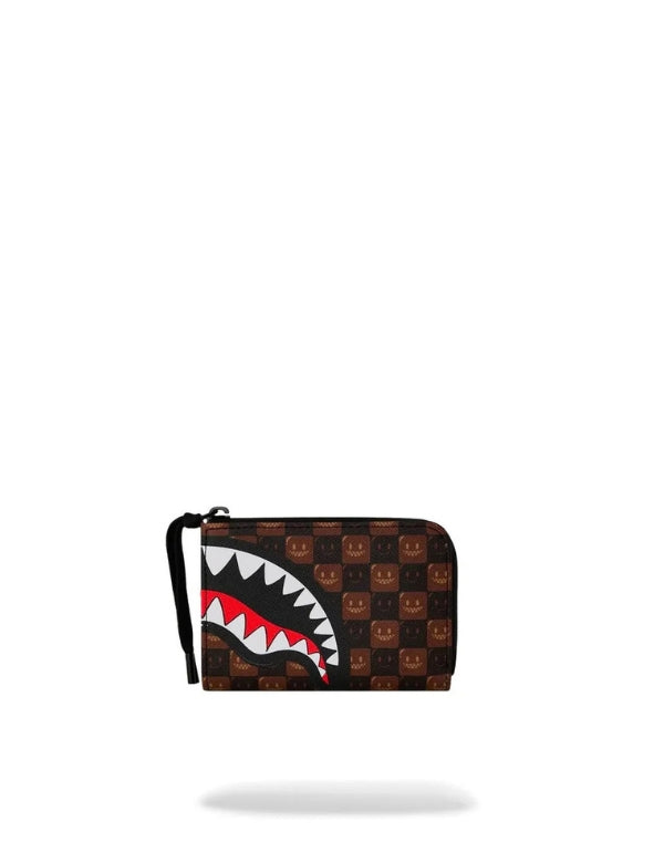 Sharks In Paris Wtf Bubble Brown Check Wallet