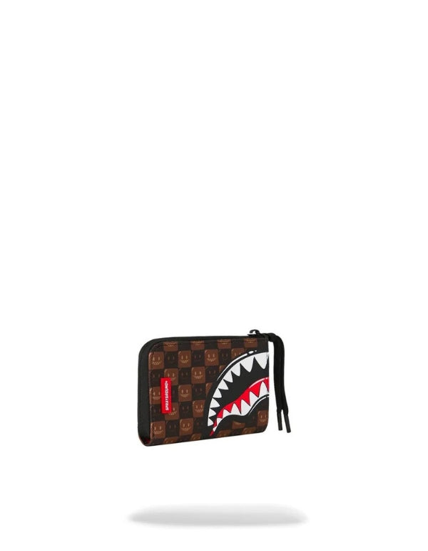 Sharks In Paris Wtf Bubble Brown Check Wallet