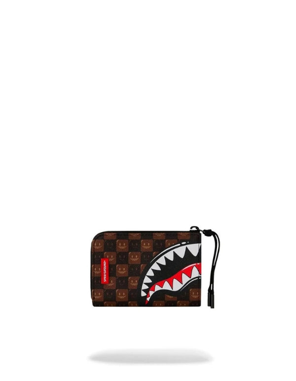 Sharks In Paris Wtf Bubble Brown Check Wallet