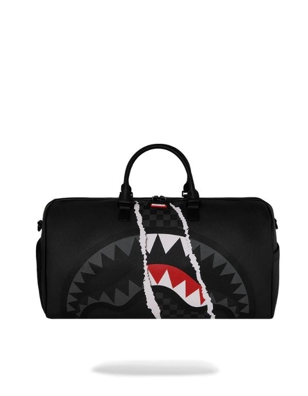 Borsone Center Rip Revealing Gray Check Duffle Sprayground - Vista frontale