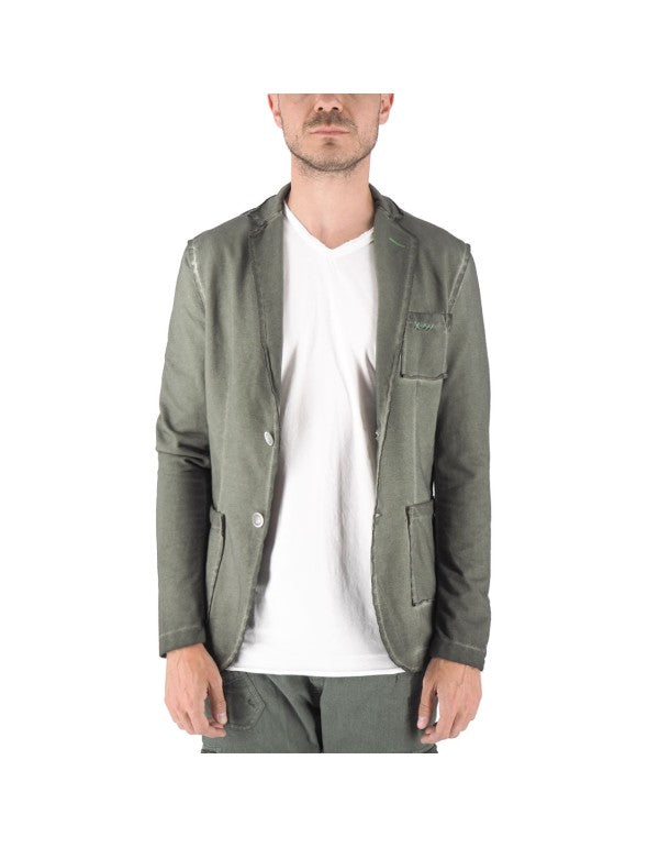 Giacca In Jersey Verde Militare