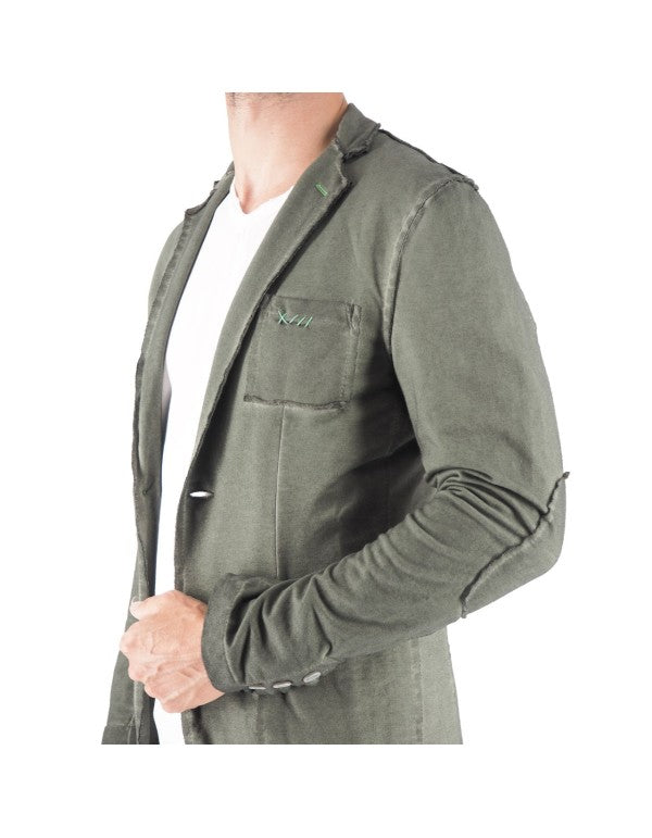 Giacca In Jersey Verde Militare