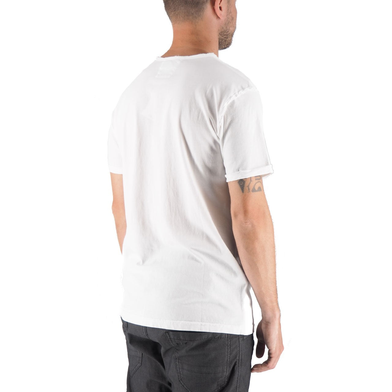 T-Shirt Girocollo 100% Cotone Con Taschino Shiro