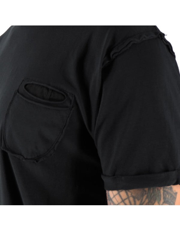 T-Shirt Girocollo 100% Cotone Con Taschino Shiro