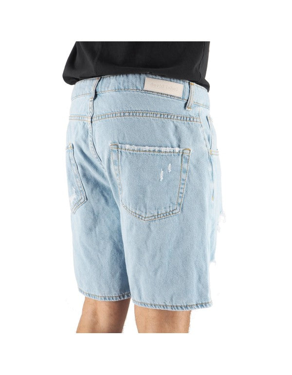 Bermuda In Denim Destroyed